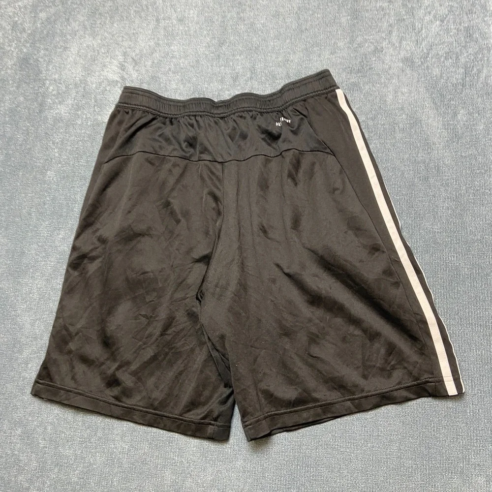 Adidas Primeblue Aeroready Basketball Shorts Mens M Black Striped Elastic Waist